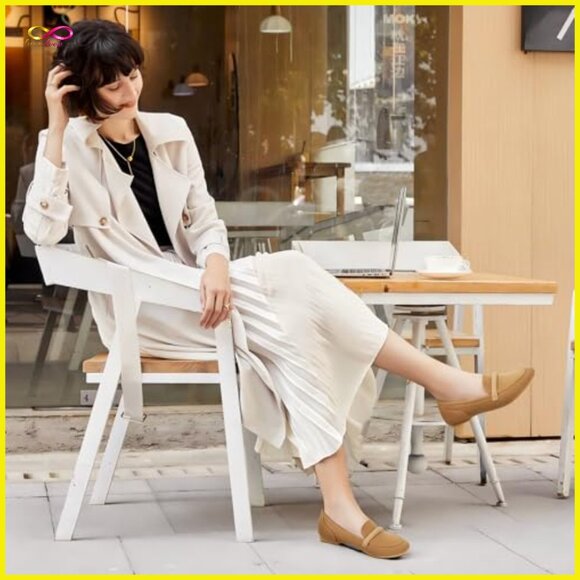 Pointed Toe Ballet Flats Slip On Loafers Elegant Dressy Comfortable Memory Foam - Picture 2 of 7